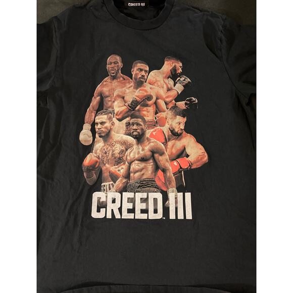 Creed III Movie Graphic T-Shirt Boxing Michael B Jordan Tee Black Men’s XL - Picture 2 of 4